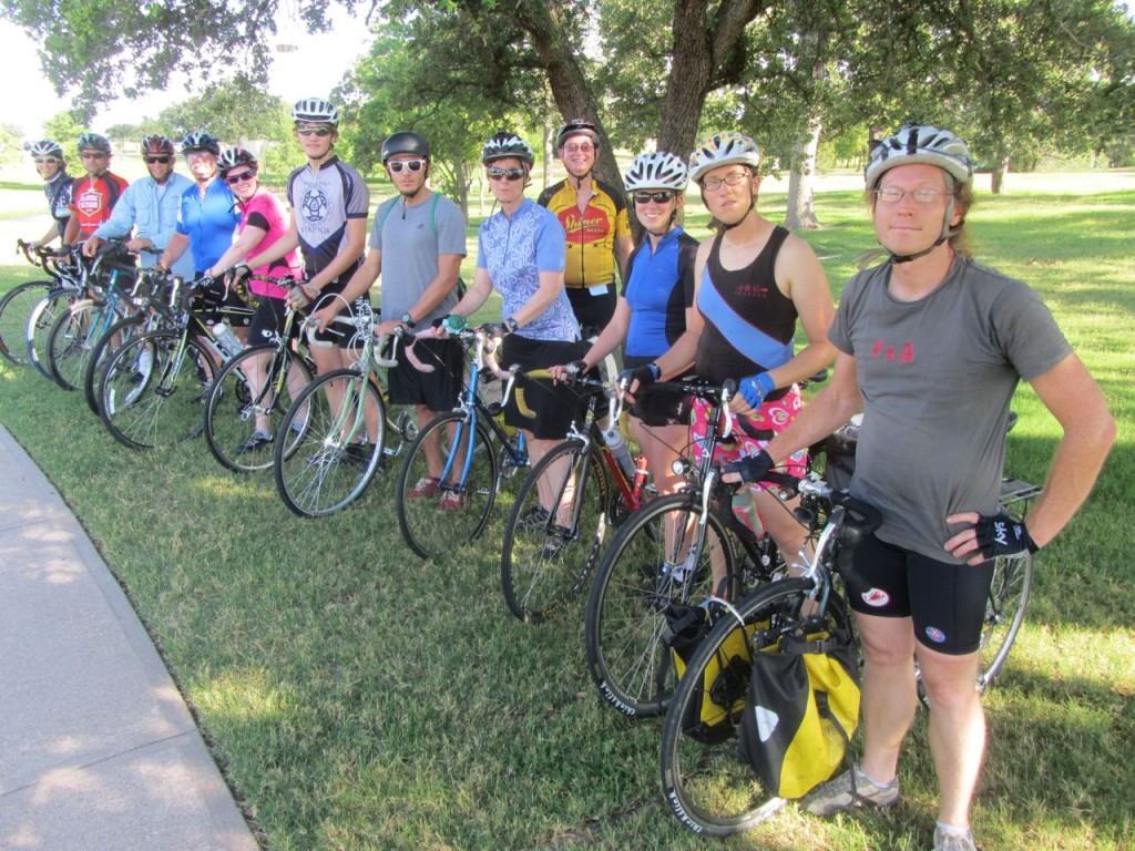 A large group lined up for the social ride.